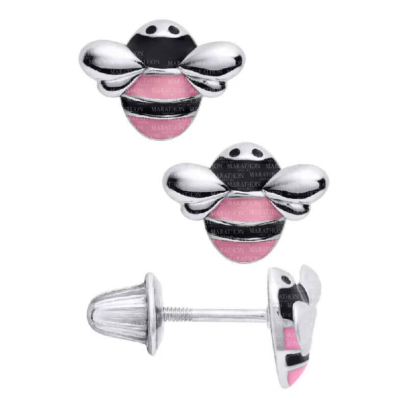 Must-Have Jewelry At Irresistible Discounts Children's Pink and Black Bumblebee Earrings Must-Have Jewelry At Irresistible Discounts Children's Pink and Black Bumblebee Earrings