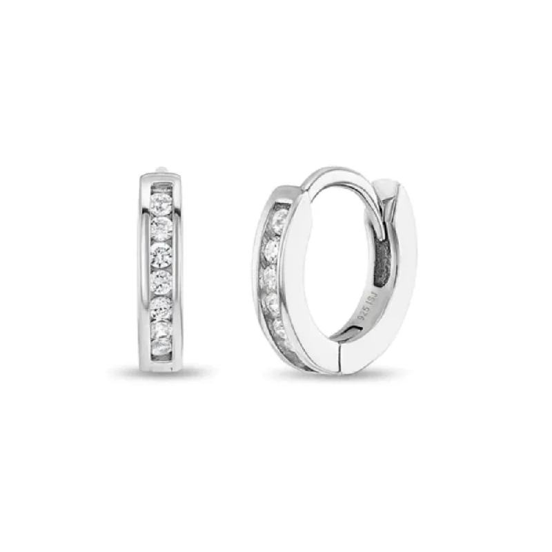 Affordable Glamour – Premium Jewelry For Less Children's Small Channel CZ Hoop Earrings Affordable Glamour – Premium Jewelry For Less Children's Small Channel CZ Hoop Earrings