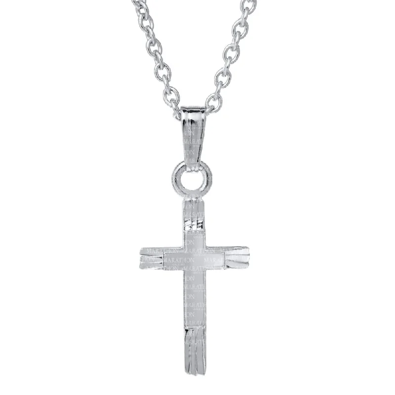 Dainty Floral Jewelry For Feminine Elegance Children's Sterling Silver Engraved Cross Necklace Dainty Floral Jewelry For Feminine Elegance Children's Sterling Silver Engraved Cross Necklace