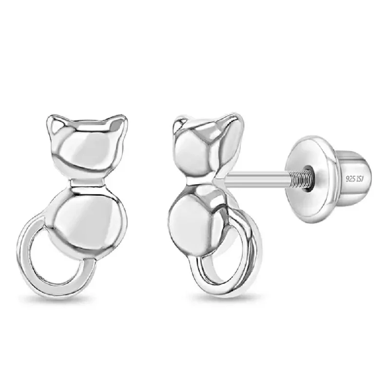 Discover Unique Jewelry With Special Limited-Time Offers Children's Sterling Silver Kitty Cat Earrings