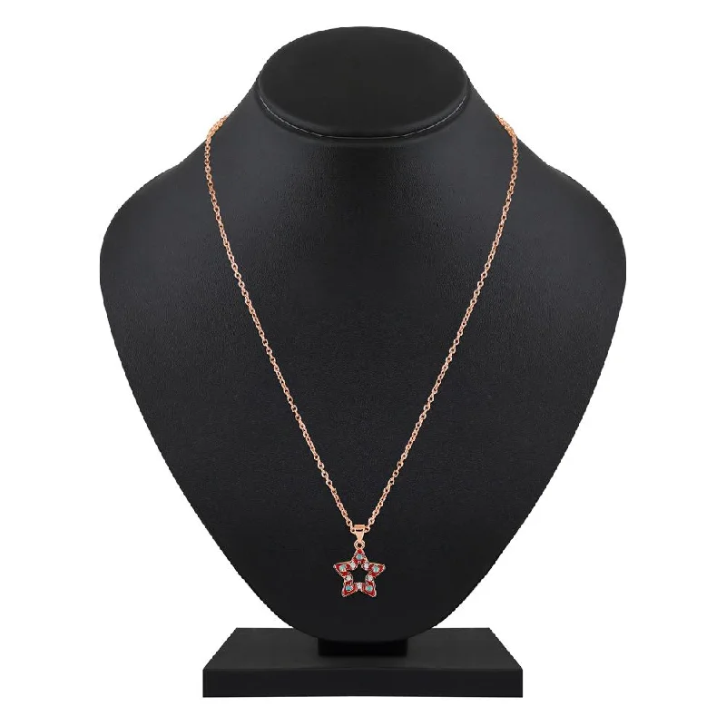 Affordable Luxury Jewelry For Every Occasion Mahi Rose Gold Plated Red Meenakari Work and Crystals Star Necklace Pendant for Women (PS1101867ZRed) Affordable Luxury Jewelry For Every Occasion Mahi Rose Gold Plated Red Meenakari Work and Crystals Star Necklace Pendant for Women (PS1101867ZRed)