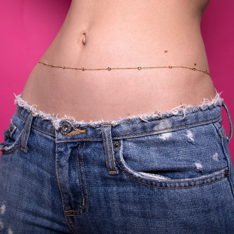 Luxury Meets Affordability – Jewelry Sale Live Now Dainty Crystal Belly Chain