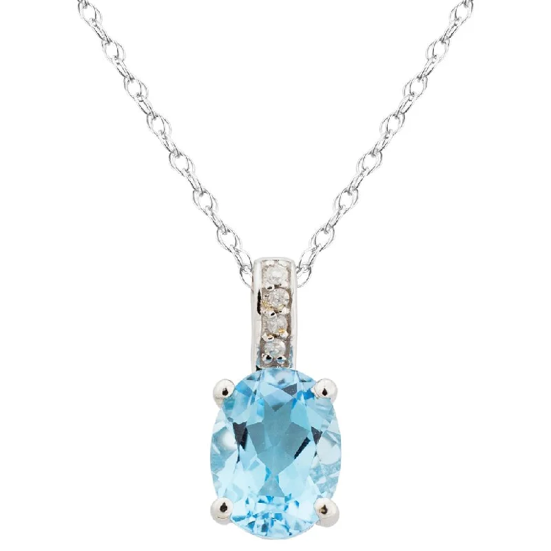 Seasonal Jewelry Deals – Elevate Your Style December Birthstone Pendant: 14K White Gold Diamond And Oval Swiss Blue Topaz Drop Pendant Necklace Seasonal Jewelry Deals – Elevate Your Style December Birthstone Pendant: 14K White Gold Diamond And Oval Swiss Blue Topaz Drop Pendant Necklace