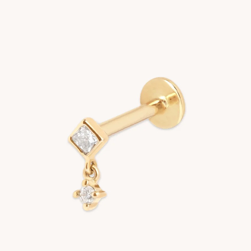 Stunning Statement Jewelry, Unbeatable Discounts Diamond Bezel Charm Piercing Stud in Solid Gold Stunning Statement Jewelry, Unbeatable Discounts Diamond Bezel Charm Piercing Stud in Solid Gold
