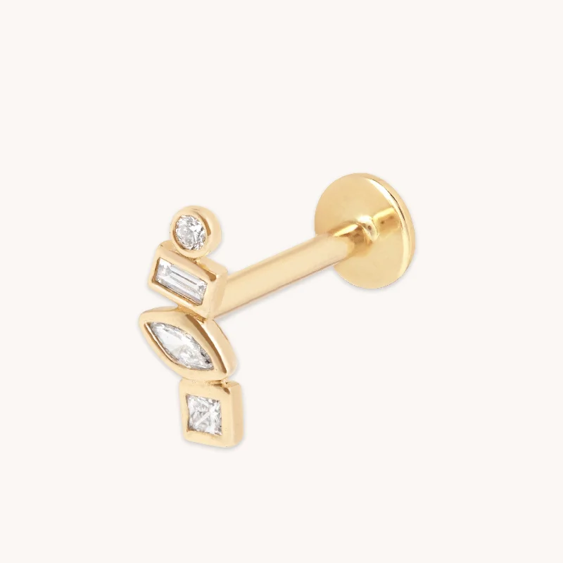 Affordable Luxury Jewelry – Style At A Great Price Diamond Bezel Cluster Piercing Stud in Solid Gold Affordable Luxury Jewelry – Style At A Great Price Diamond Bezel Cluster Piercing Stud in Solid Gold
