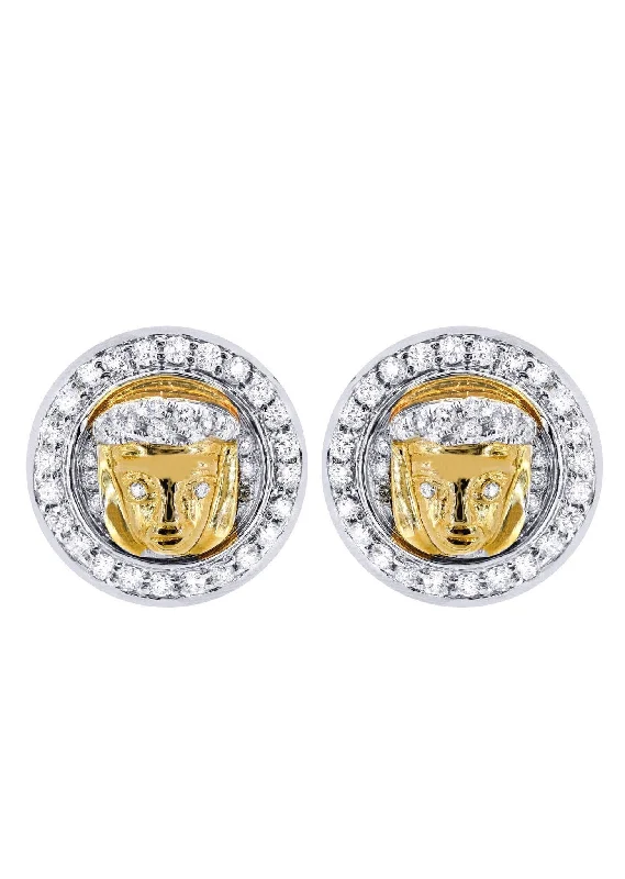 Seasonal Jewelry Deals – Elevate Your Style Diamond Earrings For Men |  14K Yellow Gold  | 0.84 Carats
