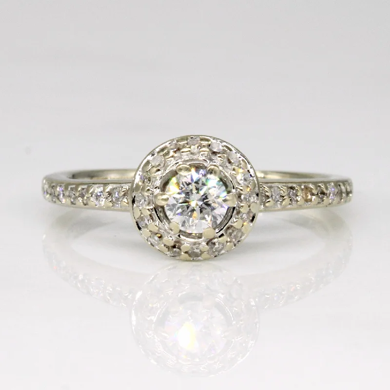 Grab Your Favorite Jewelry At The Lowest Prices Diamond Halo Engagement Ring | 0.35ctw | SZ 5.25 | Grab Your Favorite Jewelry At The Lowest Prices Diamond Halo Engagement Ring | 0.35ctw | SZ 5.25 |