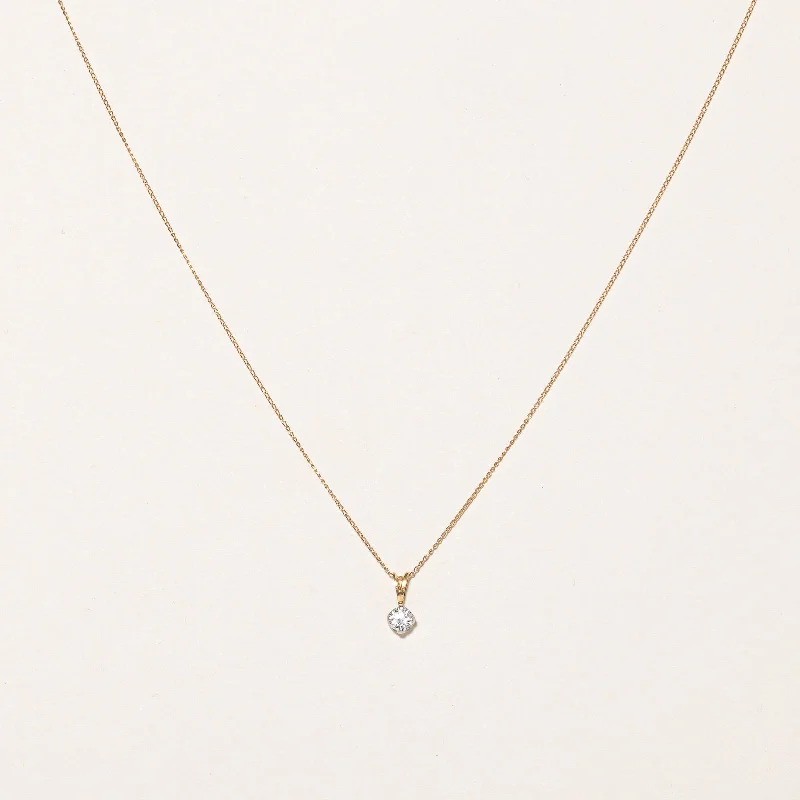Clearance Sale On High-End Jewelry Collections Solitaire Diamond Pendant & Necklace | 0.22ct | 17" |