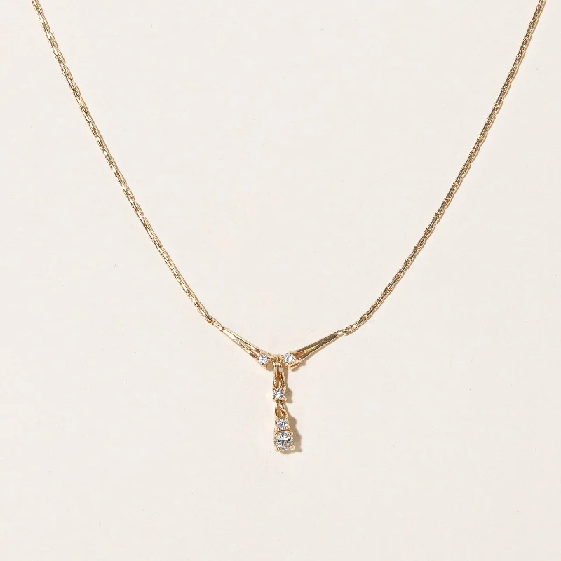 Dainty Floral Jewelry For Feminine Elegance Diamond Drop Pendant Necklace | 0.23ctw | 17" | Dainty Floral Jewelry For Feminine Elegance Diamond Drop Pendant Necklace | 0.23ctw | 17" |