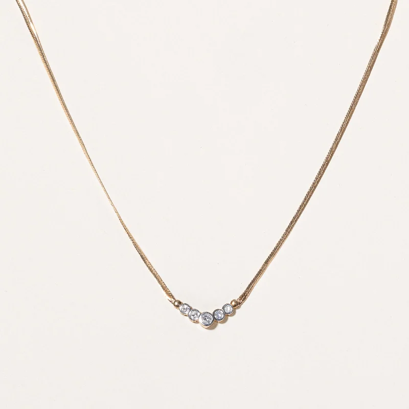 Grab Your Dream Jewelry At The Lowest Prices Diamond Bezel Set Scoop Pendant Necklace | 0.32ctw | 16" | Grab Your Dream Jewelry At The Lowest Prices Diamond Bezel Set Scoop Pendant Necklace | 0.32ctw | 16" |