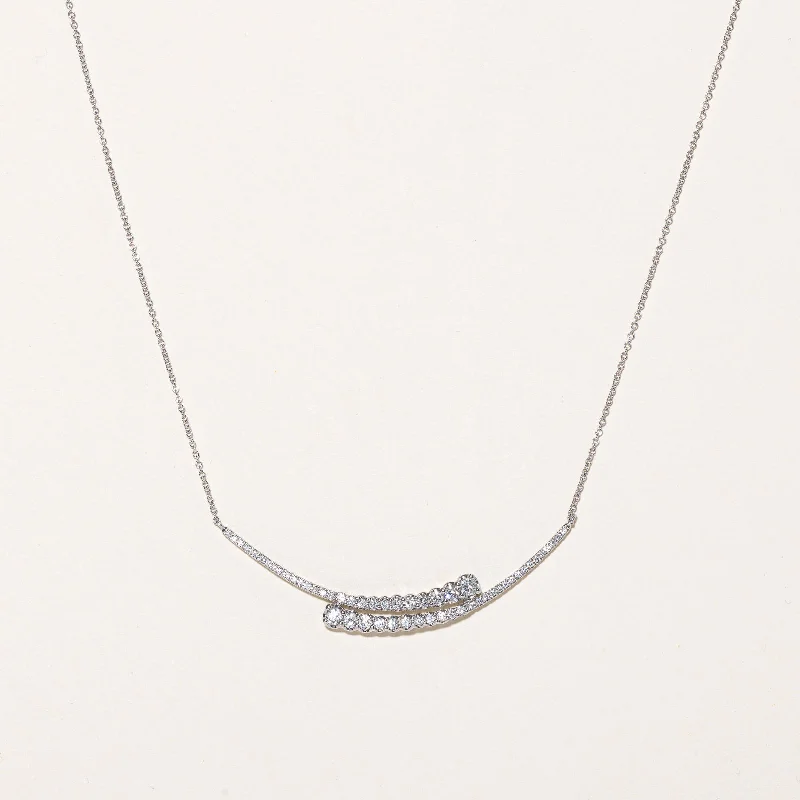 Waterproof Stainless Steel Jewelry For Lasting Beauty Diamond Scoop Pendant Necklace | 0.92ctw | 18" | Waterproof Stainless Steel Jewelry For Lasting Beauty Diamond Scoop Pendant Necklace | 0.92ctw | 18" |