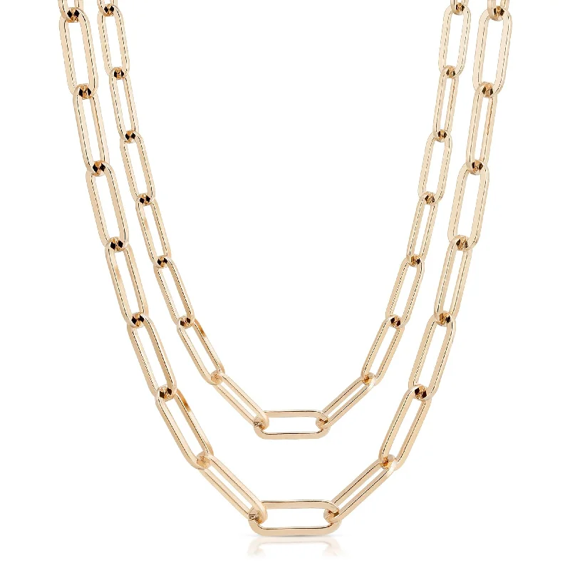 Exclusive Savings On Timeless Jewelry Pieces Double Large Elongated Link Chain Necklace Exclusive Savings On Timeless Jewelry Pieces Double Large Elongated Link Chain Necklace
