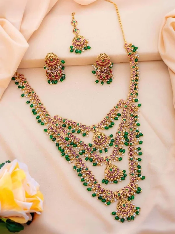 Exclusive Jewelry Sale – Limited-Time Discounts Emerald Green Stones 3 Layered Haram Exclusive Jewelry Sale – Limited-Time Discounts Emerald Green Stones 3 Layered Haram
