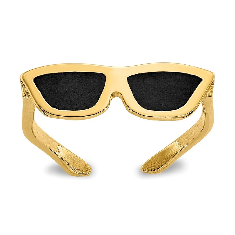 Elegant Necklaces And Bracelets At Limited-Time Offers Enameled Sunglasses Toe Ring in 14 Karat Gold