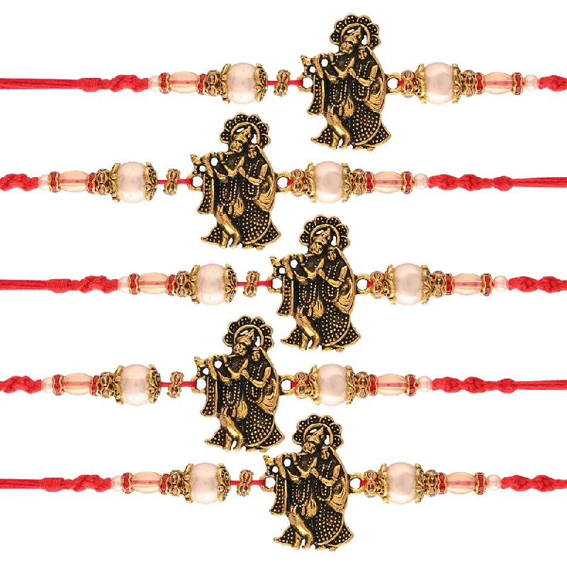 Last Chance To Shop High-End Jewelry At Markdown Prices Etnico Gold Plated Metal Rakhi Bracelets for Boys & Kids Rakshabandhan Special (R950-5)