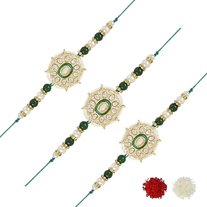 Trending Jewelry Styles Now At Limited-Time Discounts Etnico I Jewels Rakshabandhan Designer Handcrafted Pearl & Kundan Bhaiya Rakhi With Roli Chawal for Brother/Bro/Men (R105G-3) Trending Jewelry Styles Now At Limited-Time Discounts Etnico I Jewels Rakshabandhan Designer Handcrafted Pearl & Kundan Bhaiya Rakhi With Roli Chawal for Brother/Bro/Men (R105G-3)