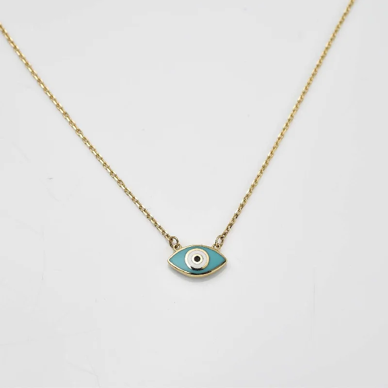 Bestselling Jewelry At Special Promotional Rates Evil Eye Enamelled Necklace in 9K Yellow Gold Bestselling Jewelry At Special Promotional Rates Evil Eye Enamelled Necklace in 9K Yellow Gold