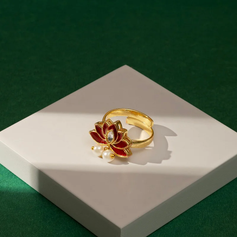 The Perfect Jewelry Piece At The Perfect Discount Genda Phool Maroon Ring