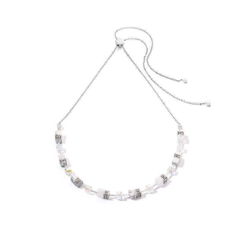 Fashion-Forward Geometric Jewelry For Contemporary Style GeoCUBE® Iconic Nature Chain necklace white