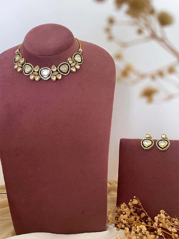 Celebrate With Sparkle – Jewelry Sale Now Live Gold Plated Kundan Studded Necklace And Earrings Set