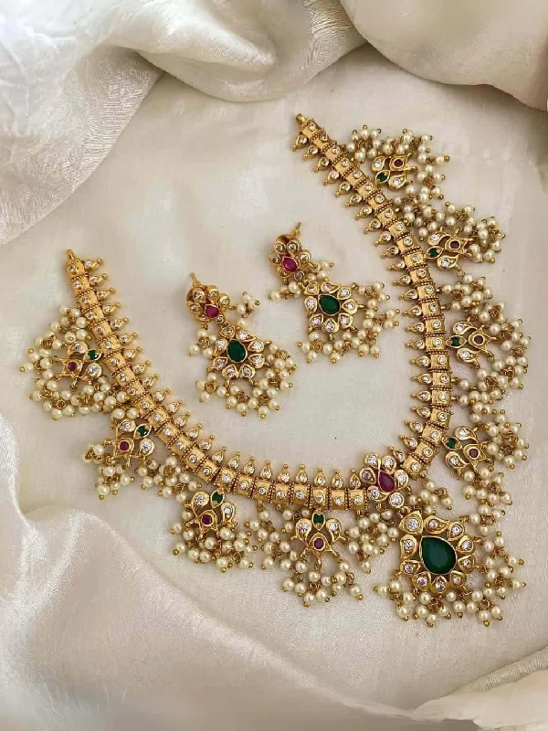 Shop Trending Jewelry With Exclusive Savings Guttapusalu Long Haram Necklace With Earrings