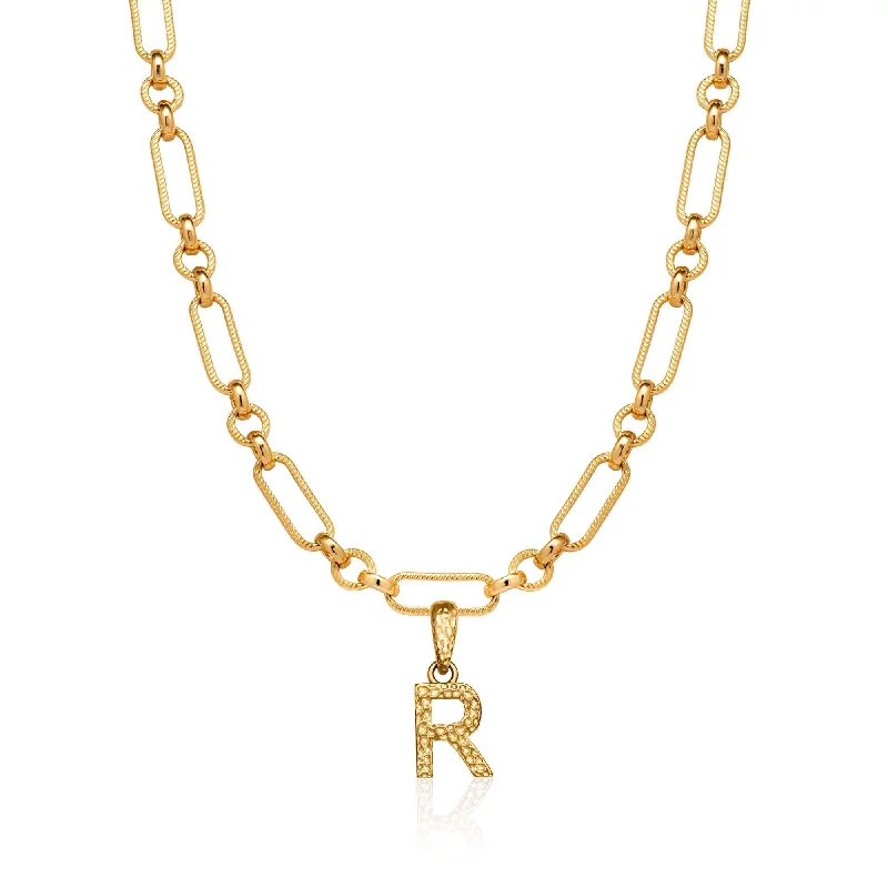 Breathtaking Jewelry At Limited-Time Savings Hammered Initial Figaro Chain Necklace (Gold) Breathtaking Jewelry At Limited-Time Savings Hammered Initial Figaro Chain Necklace (Gold)