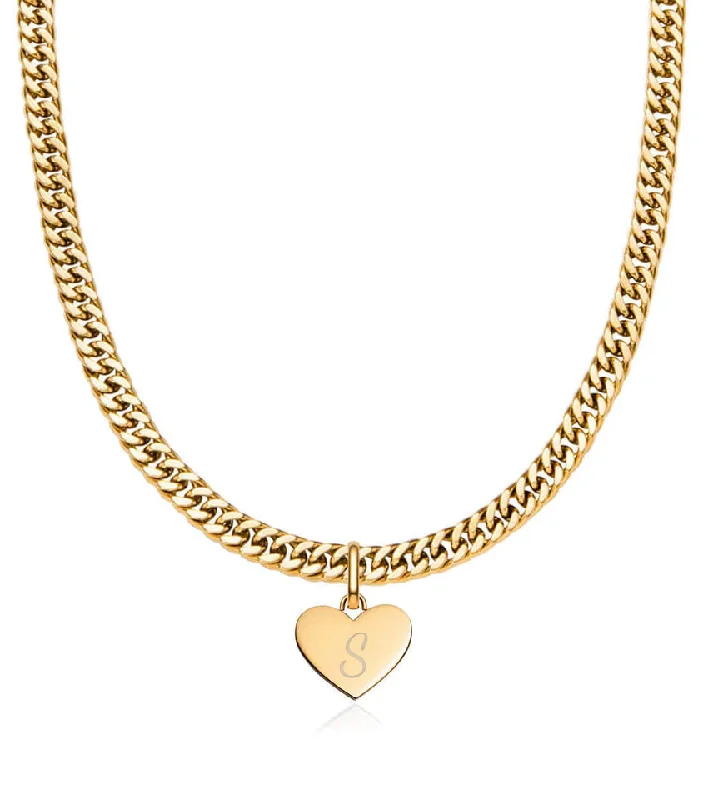 Get The Jewelry You Love At A Price You Love Heart Curb Chain Necklace (Gold)