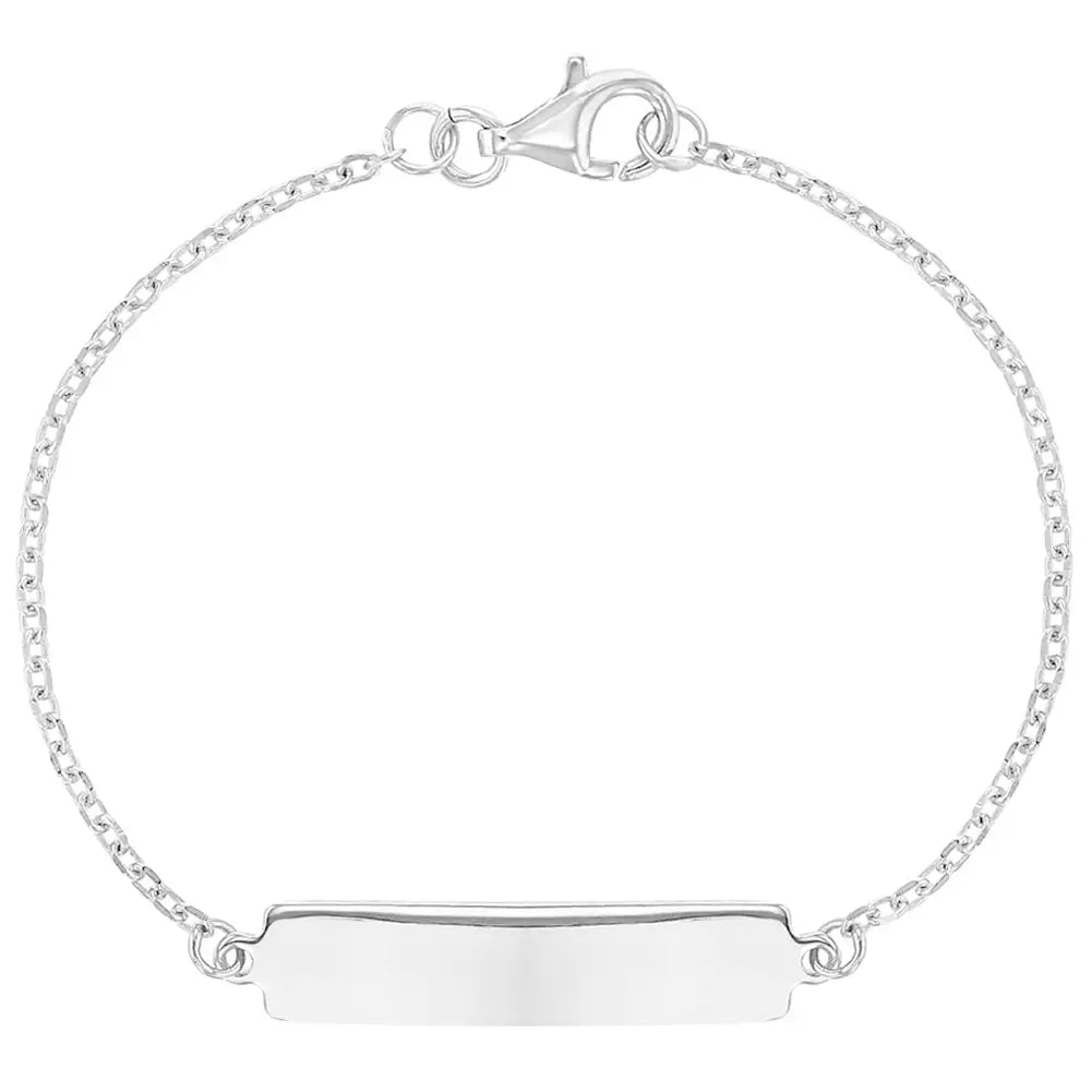 Customized Silver Jewelry For Unique Style Children's Sterling Silver 5" Simple Plain Bracelet Customized Silver Jewelry For Unique Style Children's Sterling Silver 5" Simple Plain Bracelet