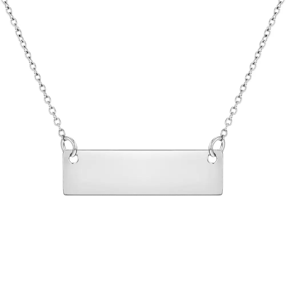 Beautiful Jewelry, Breathtaking Discounts – Hurry In Children's Sterling Silver Polished Name Plate Pendant Necklace