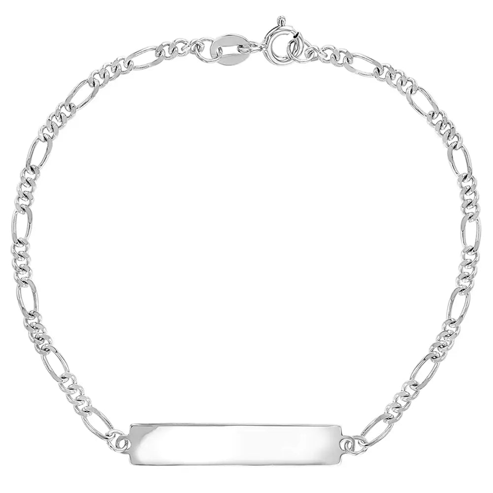High-Quality Gemstone Jewelry For Special Occasions Children's Sterling Silver Tag ID Bracelet High-Quality Gemstone Jewelry For Special Occasions Children's Sterling Silver Tag ID Bracelet