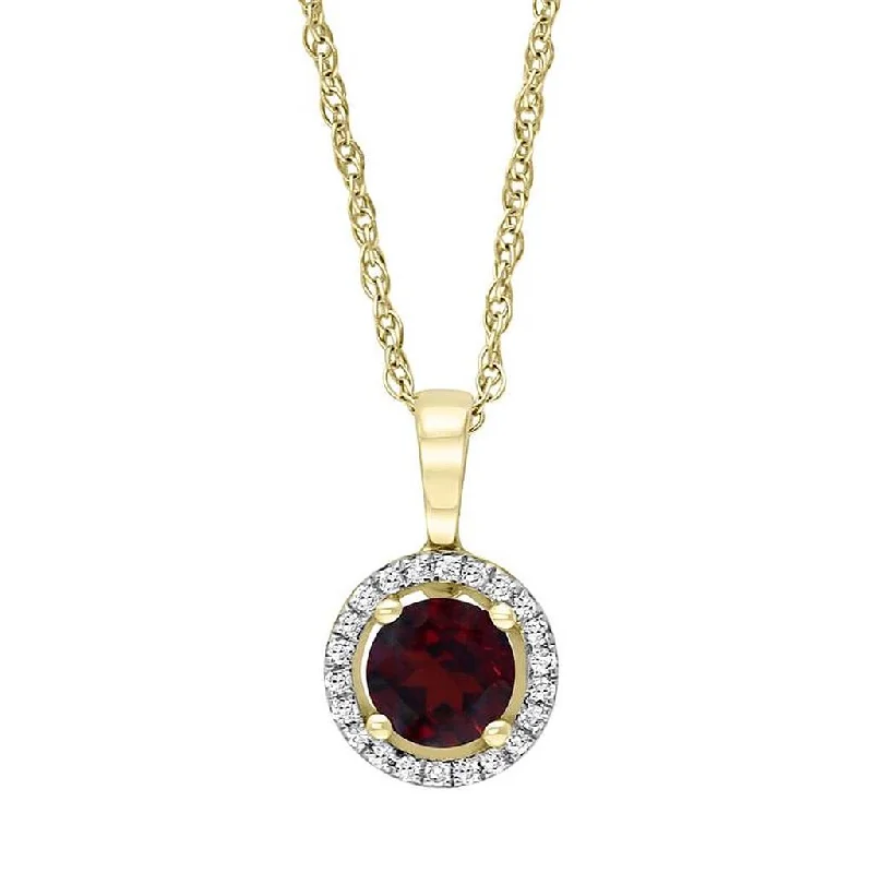 Shop Dazzling Jewelry At The Best Prices January Birthstone Pendant: 14K Yellow Gold Diamond And Garnet Halo Pendant Necklace Shop Dazzling Jewelry At The Best Prices January Birthstone Pendant: 14K Yellow Gold Diamond And Garnet Halo Pendant Necklace