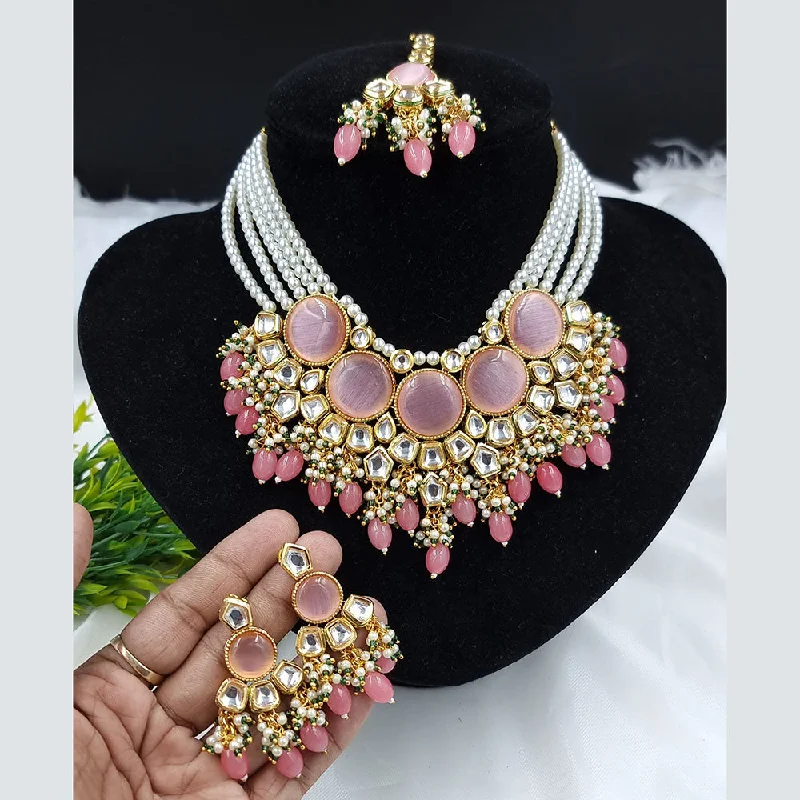Buy More, Save More On Stunning Jewelry Pieces JCM Gold Plated Kundan Stone And Pearls Necklace Set Buy More, Save More On Stunning Jewelry Pieces JCM Gold Plated Kundan Stone And Pearls Necklace Set