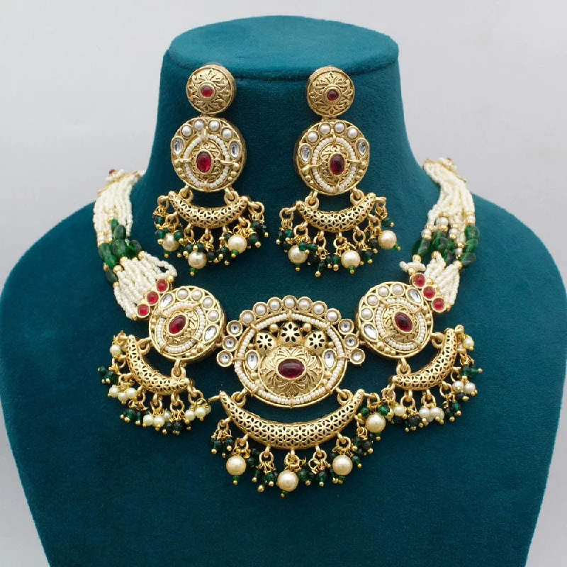 Seasonal Jewelry Sale – Upgrade Your Style Today JCM Gold Plated Pota Stone And Pearls Necklace Set Seasonal Jewelry Sale – Upgrade Your Style Today JCM Gold Plated Pota Stone And Pearls Necklace Set
