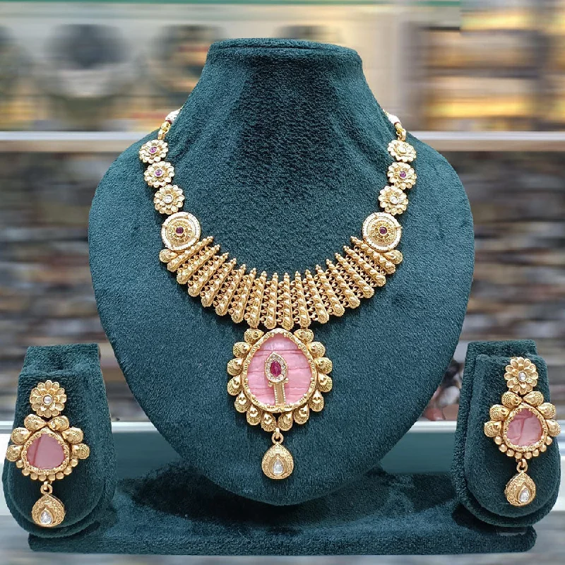 Shop Dazzling Jewelry With Special Promotional Discounts JCM Gold Plated Pota Stone Necklace Set Shop Dazzling Jewelry With Special Promotional Discounts JCM Gold Plated Pota Stone Necklace Set
