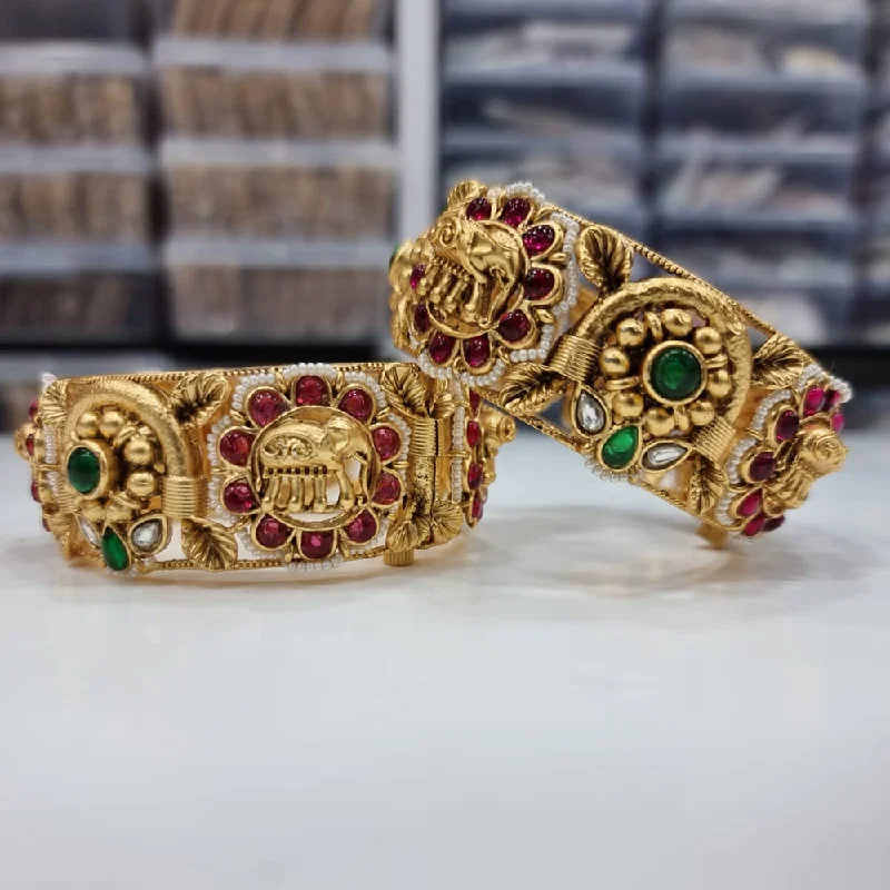 Handcrafted Jewelry Sale – Unique Designs At Low Prices JCM Gold Plated Pota Stone Openable Kada Handcrafted Jewelry Sale – Unique Designs At Low Prices JCM Gold Plated Pota Stone Openable Kada