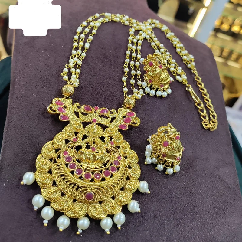 Sparkle More For Less – Jewelry Sale Happening Now Kavita Art Gold Plated Pota Stone And Pearl Long Necklace Set Sparkle More For Less – Jewelry Sale Happening Now Kavita Art Gold Plated Pota Stone And Pearl Long Necklace Set