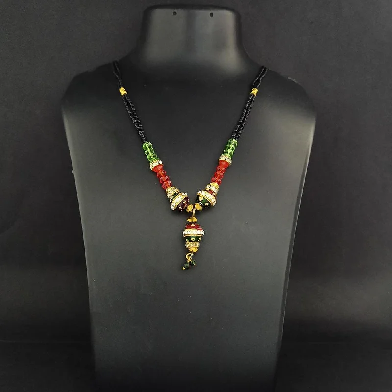 Bestselling Jewelry At Special Promotional Rates Kriaa Gold Plated White Austrian And Beads Mangalsutra - 1500695 Bestselling Jewelry At Special Promotional Rates Kriaa Gold Plated White Austrian And Beads Mangalsutra - 1500695