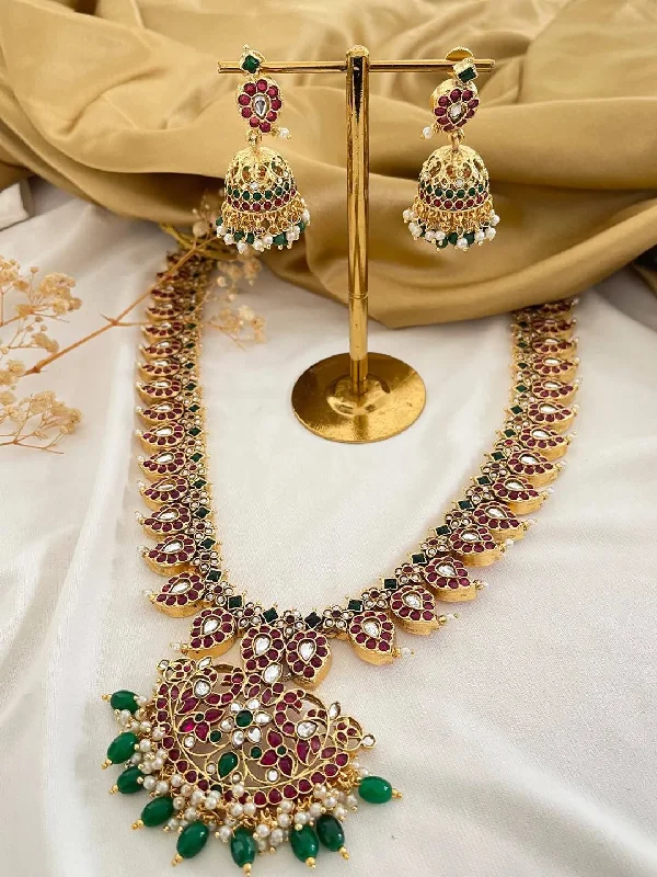 Flash Jewelry Sale – Get Stunning Pieces At Low Prices Kundan Jadau Maanga Mala Long Haaram Set