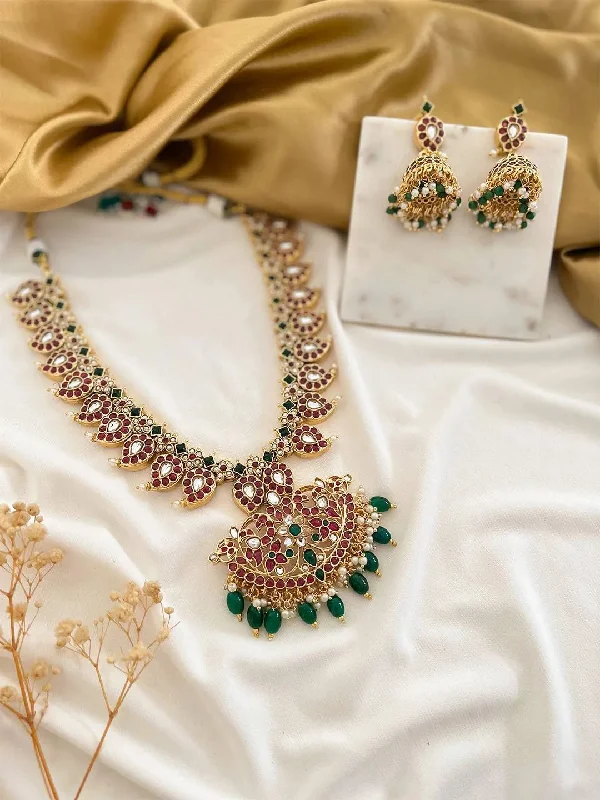 Huge Markdowns On Premium Jewelry Styles Kundan Jadau Maanga Mala Short Haaram Set