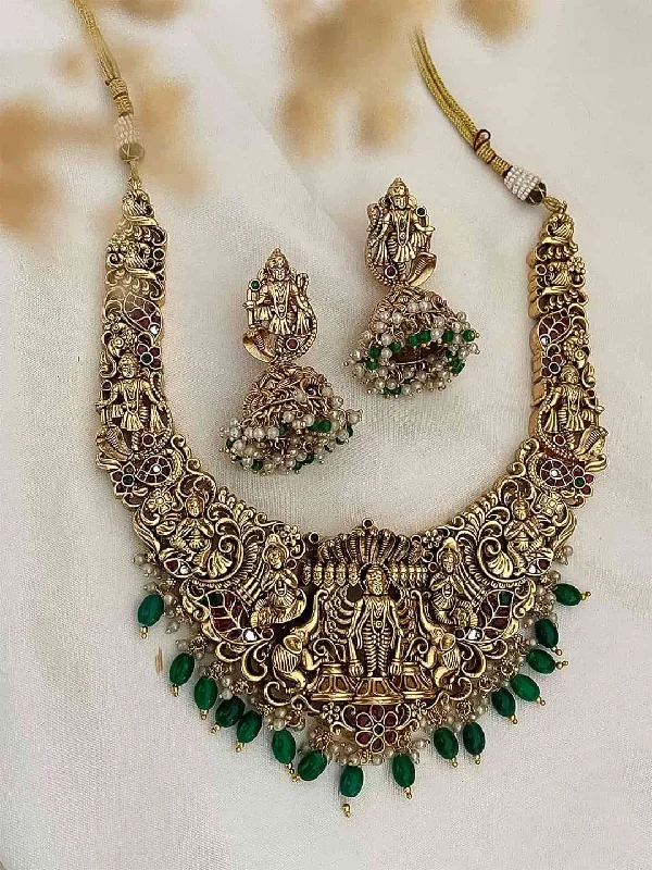 Exclusive Jewelry Discounts – Shop Now For Savings Lakshmi Kundan Temple Necklace