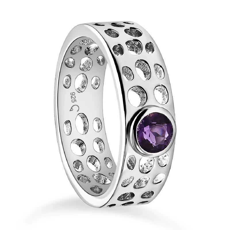 Limited-Stock Jewelry Sale – Once It's Gone, It's Gone Lattice Band Ring with Solitaire Amethyst + Lattice Band Ring Limited-Stock Jewelry Sale – Once It's Gone, It's Gone Lattice Band Ring with Solitaire Amethyst + Lattice Band Ring