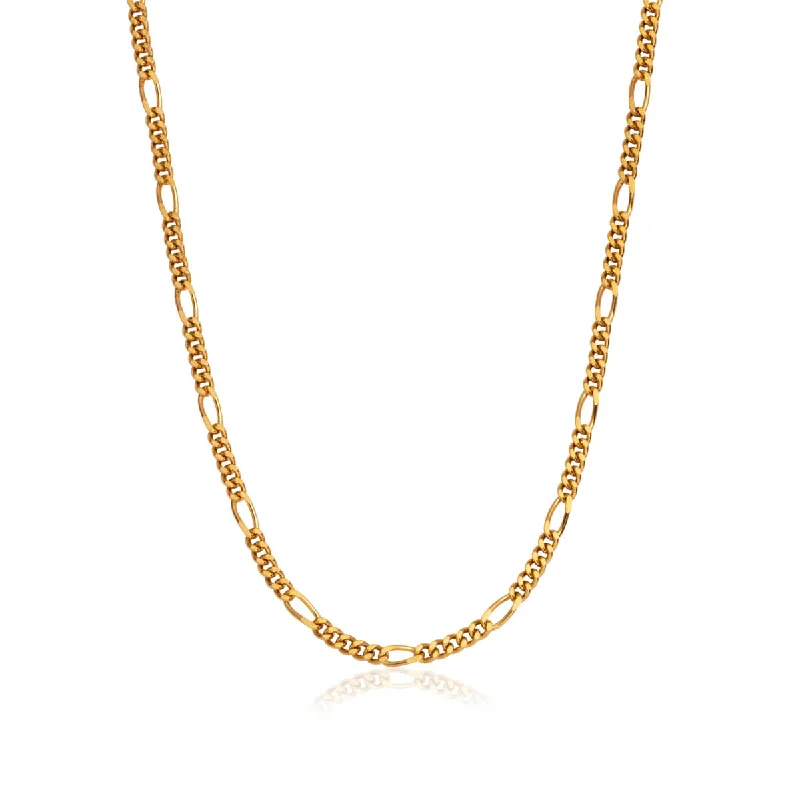 Versatile Layering Jewelry For Effortless Chic Layering Small Figaro Chain Necklace (Gold)