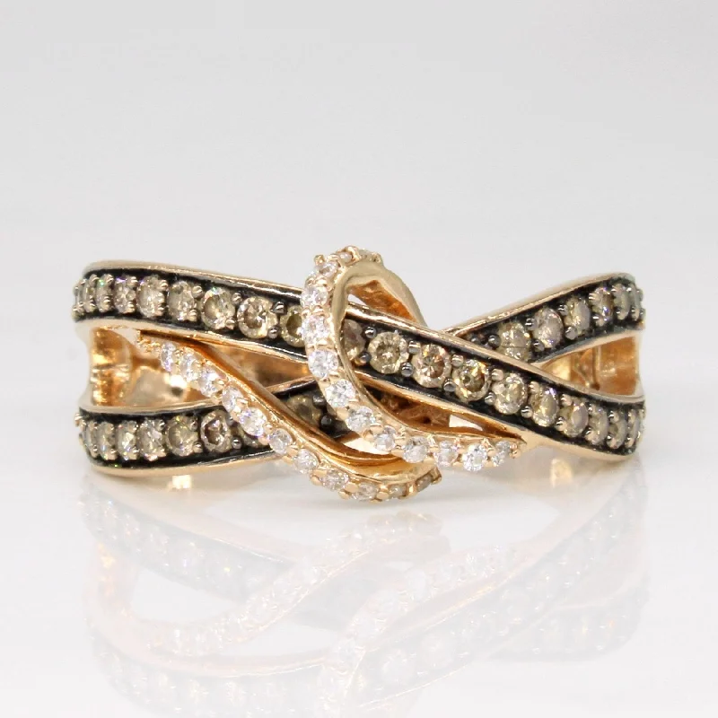 Premium Jewelry, Premium Discounts – Act Fast 'Le Vian' Diamond Centre Loop Orbit Ring | 0.52ctw | SZ 6.75 |