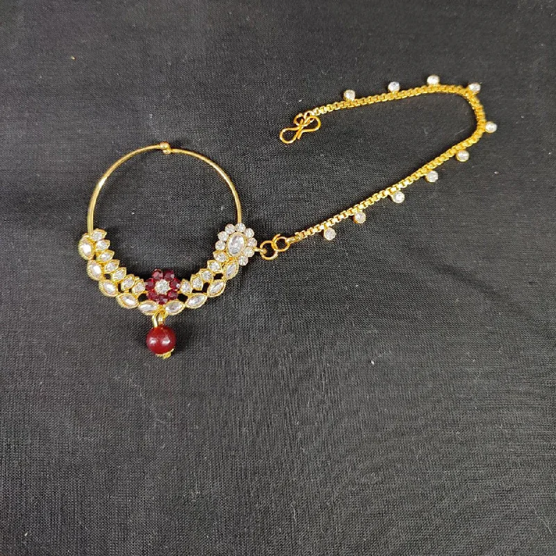 Exclusive Jewelry Offers – Sparkle For Less Lucentarts Jewellery Gold Plated Austrian Stone Nose Ring/Nath with Chain for Women Exclusive Jewelry Offers – Sparkle For Less Lucentarts Jewellery Gold Plated Austrian Stone Nose Ring/Nath with Chain for Women