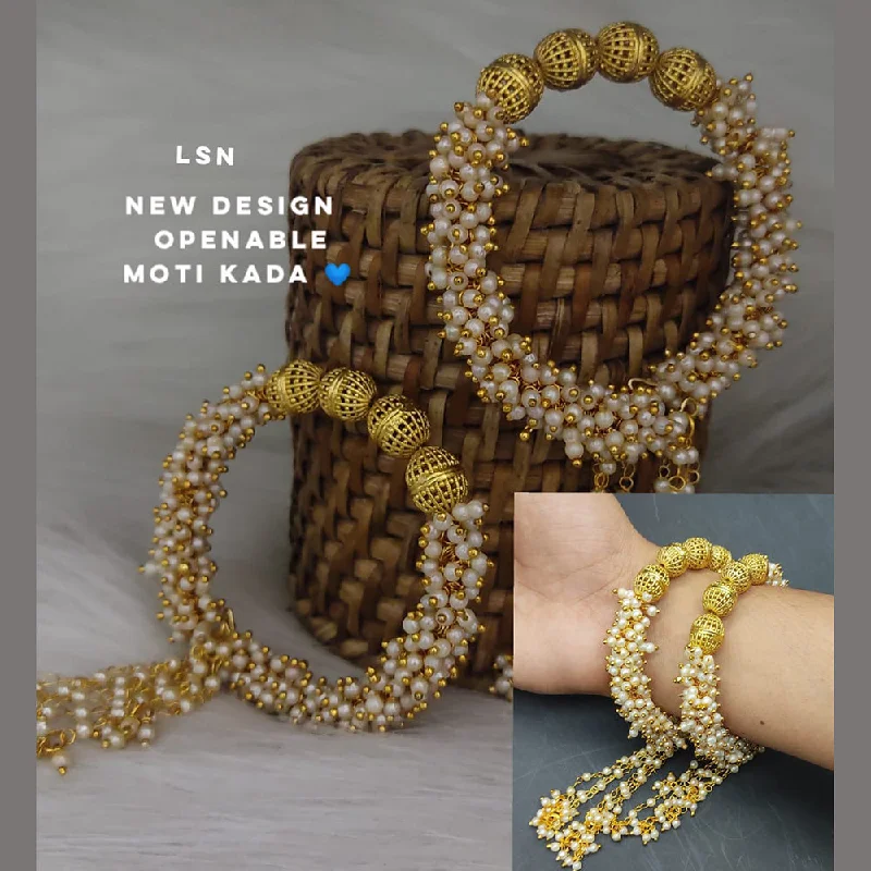 Shop Stylish Jewelry Now And Save Big Lucentarts Jewellery Pearl Gold Plated Openable kada Shop Stylish Jewelry Now And Save Big Lucentarts Jewellery Pearl Gold Plated Openable kada
