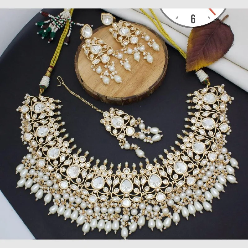 Seasonal Jewelry Deals – Elevate Your Style Manisha Jewellery Gold Plated Crystal  Stone  Necklace Set