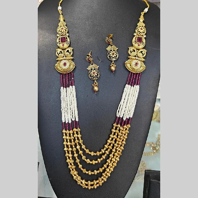Don't Miss Out On Jaw-Dropping Jewelry Discounts Manisha Jewellery Gold Plated Pota Stone And Pearls Long Necklace Set Don't Miss Out On Jaw-Dropping Jewelry Discounts Manisha Jewellery Gold Plated Pota Stone And Pearls Long Necklace Set