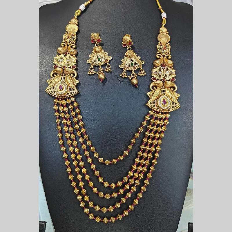 Timeless Elegance At Unbelievable Discounts Manisha Jewellery Gold Plated Pota Stone And Pearls Long Necklace Set