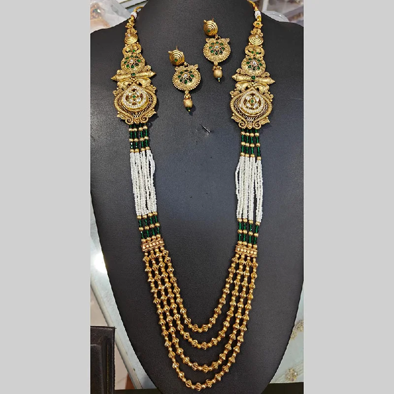 Big Discounts On Elegant Jewelry Collections Manisha Jewellery Gold Plated Pota Stone And Pearls Long Necklace Set Big Discounts On Elegant Jewelry Collections Manisha Jewellery Gold Plated Pota Stone And Pearls Long Necklace Set