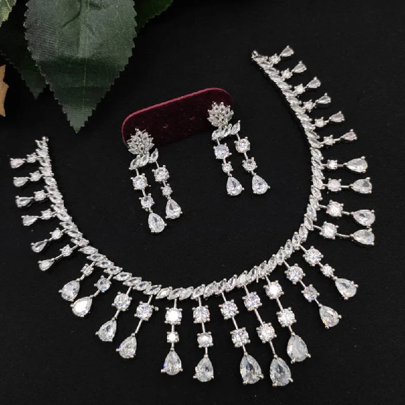 Beautiful Jewelry, Breathtaking Discounts – Hurry In Manisha Jewellery Silver Plated AD Necklace Set Beautiful Jewelry, Breathtaking Discounts – Hurry In Manisha Jewellery Silver Plated AD Necklace Set